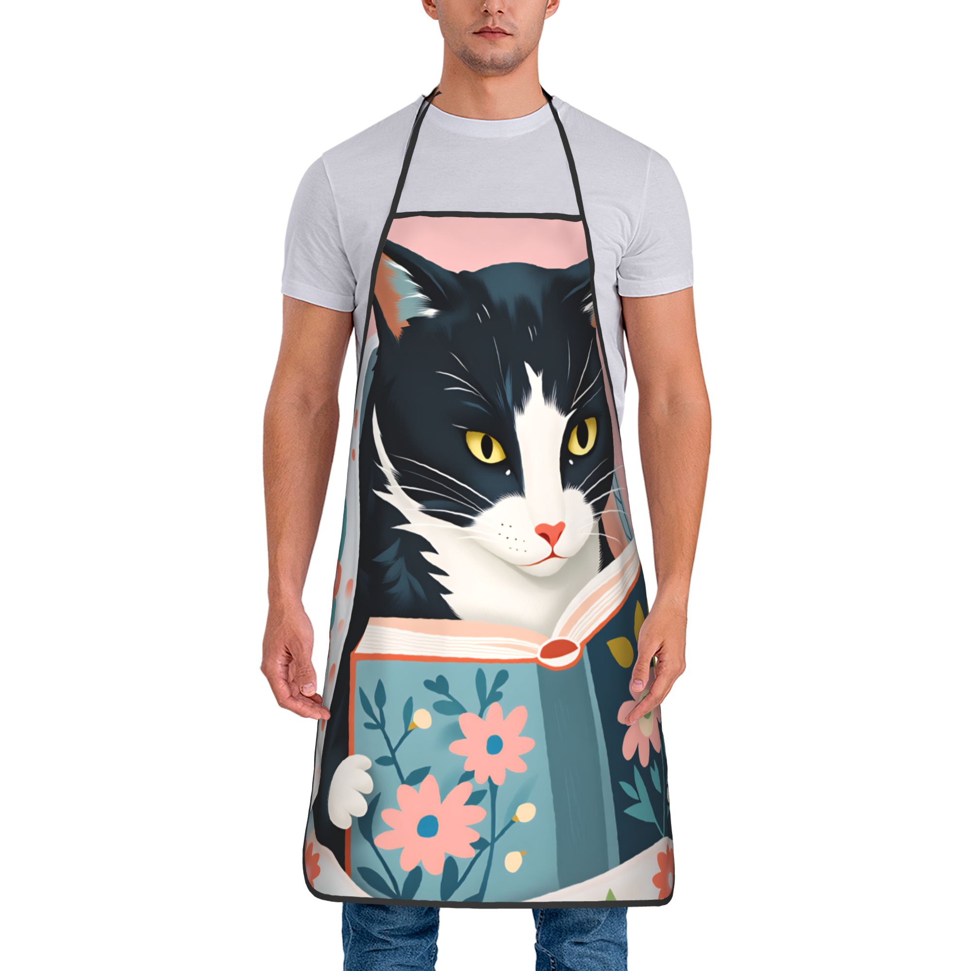 Whimsical Reading Cat Apron  F – Home Cooking Reading Bewertung und Preis
