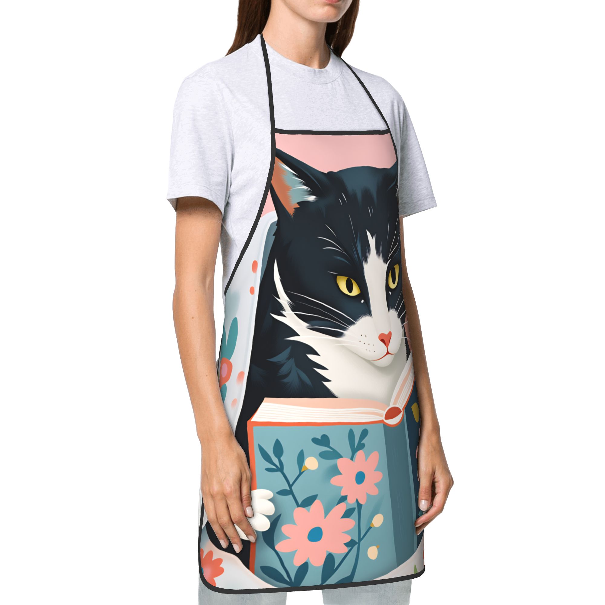 Whimsical Reading Cat Apron  F – Home Cooking Reading Bewertung und Preis