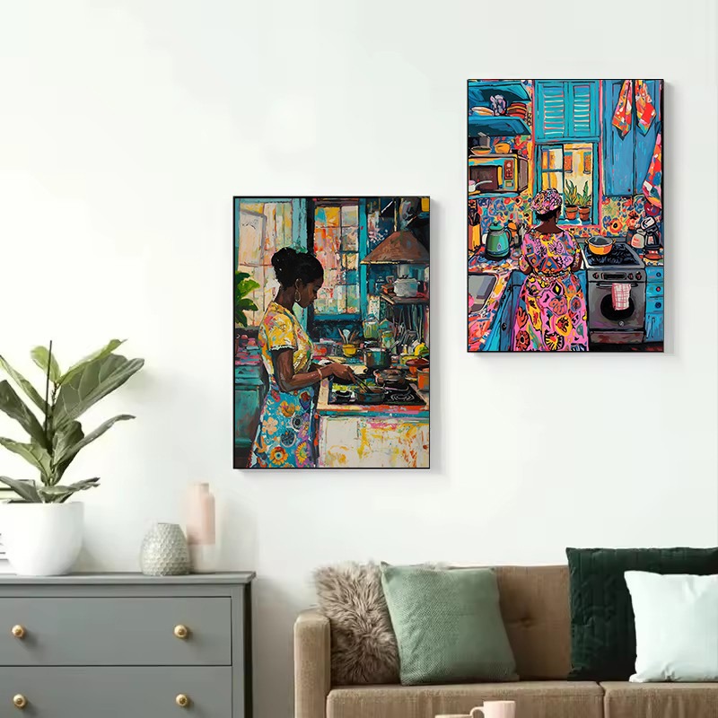 Abstract Vivid African Girl Co – Home Cooking Reading Bewertung und Preis